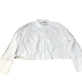 Baukjen Organic Cotton Cropped Shirt Size Women's White Long Sleeve Classic
