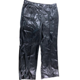Branded Black Faux Leather Trousers XL