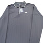 River Island Mens Zip Polo Shirt M Grey Dark Stylish Long Sleeve