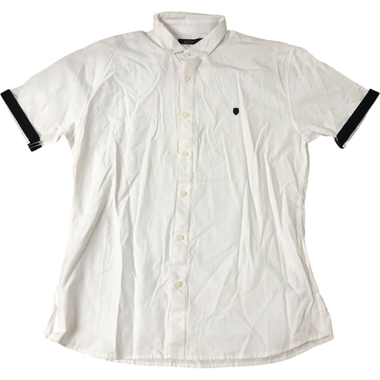 883 Police Short Sleeve Stefan Shirt M Men's White Casual Cotton Top