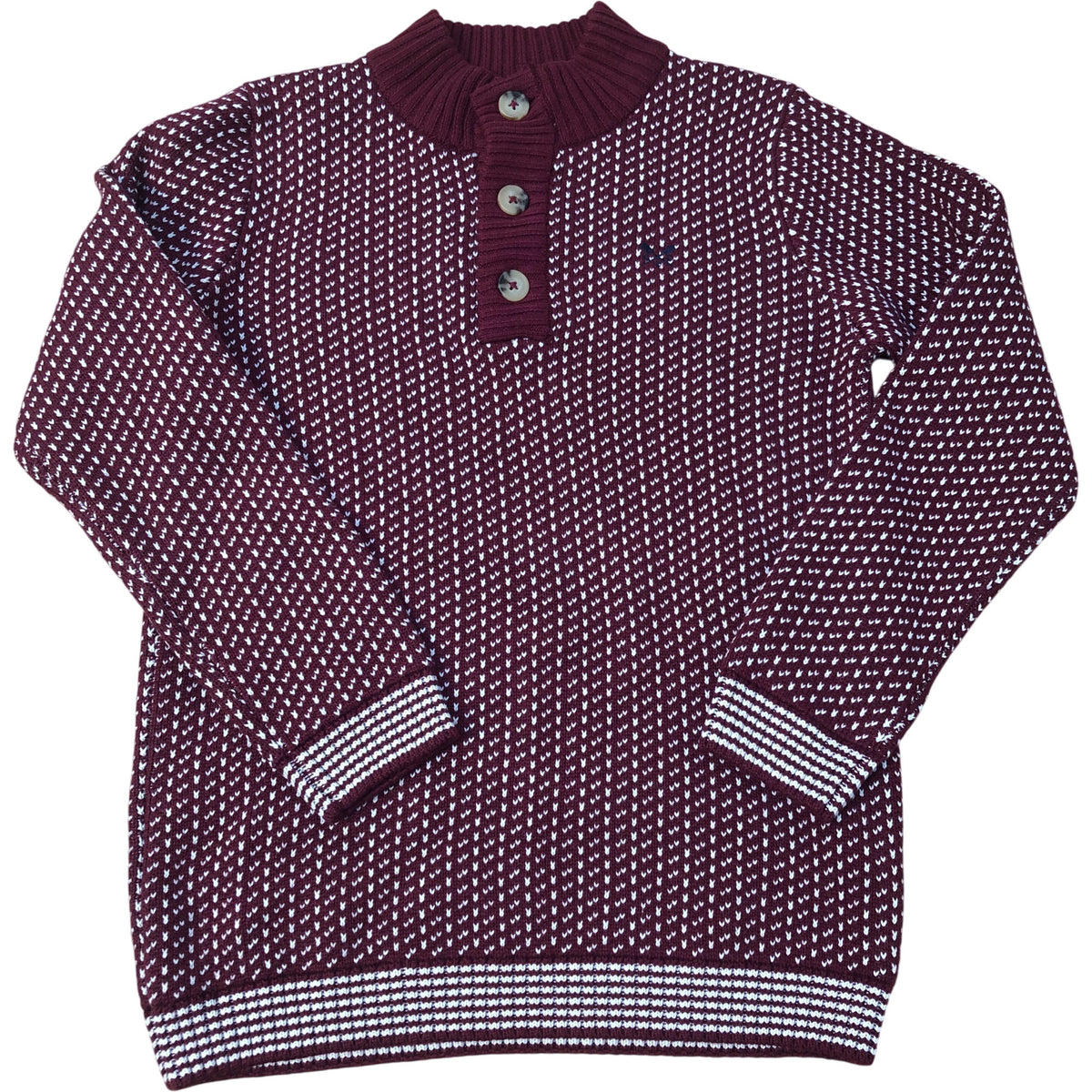 Crew Clothing Company Kids Sweater Maroon Button Up 10-11 Years