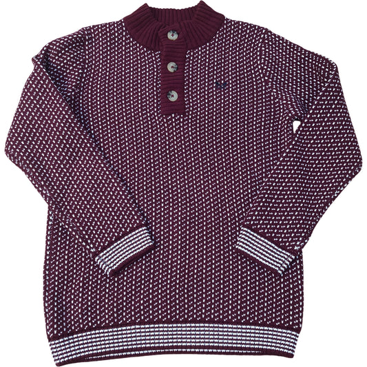 Crew Clothing Company Kids Sweater Maroon Button Up 10-11 Years