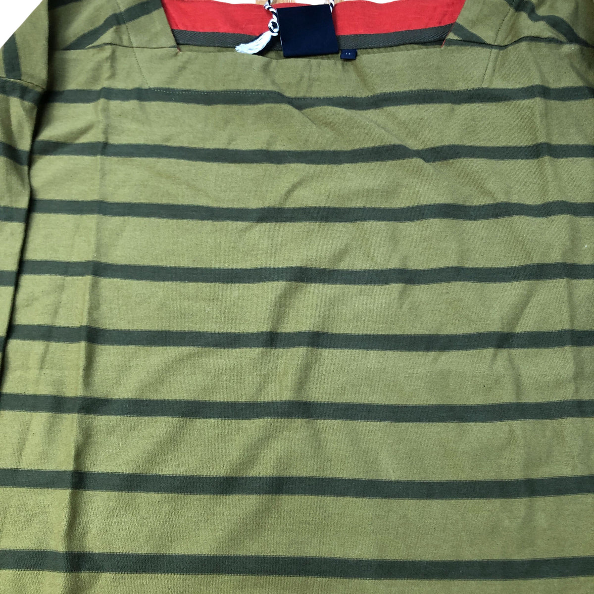 Weird Fish Olive Green Striped Top Women's 100 Percent Organic Cotton Size 14