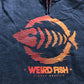 Weird Fish Navy Graphic Hoodie - Size Small
