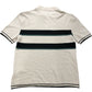 River Island Men's Short Sleeve Polo Shirt Size M Beige Green Stripes