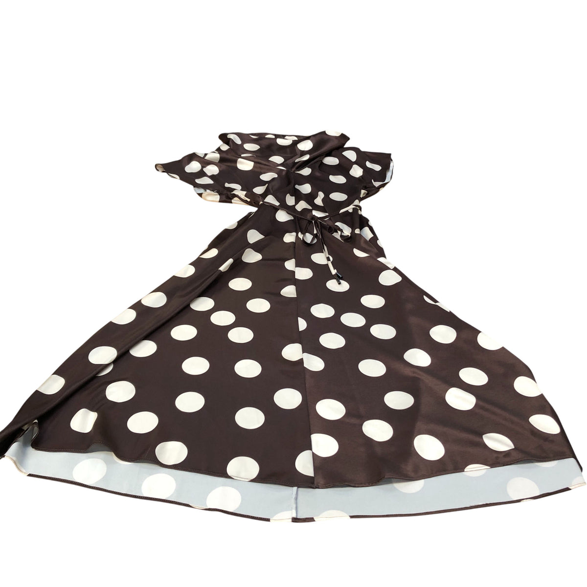 River Island Brown Polka Dot Dress UK Size 12 Women's Midi Length Casual Style