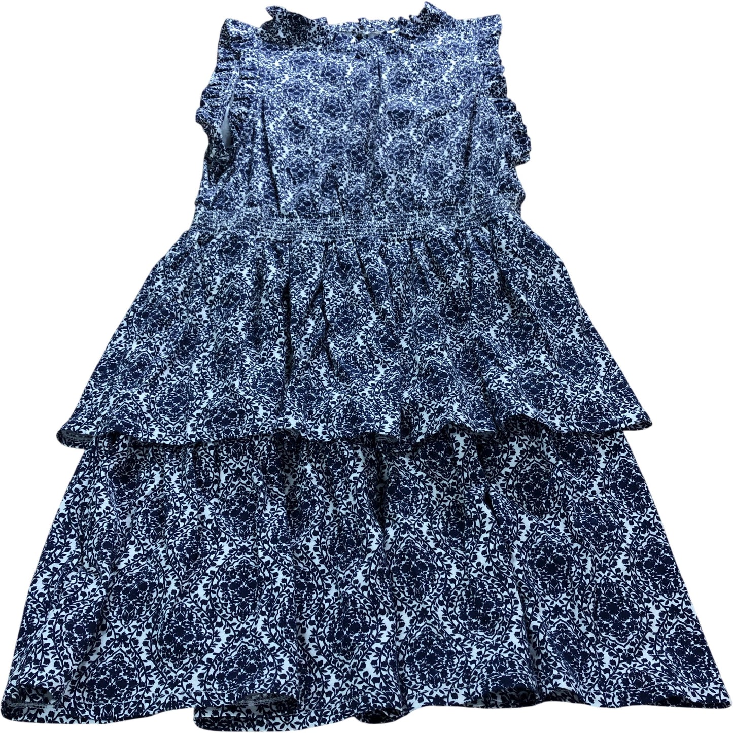 Branded Navy Ruffle Jersey Mini Dress - Size 14