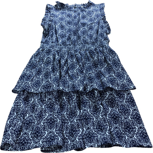 Branded Navy Ruffle Jersey Mini Dress - Size 14