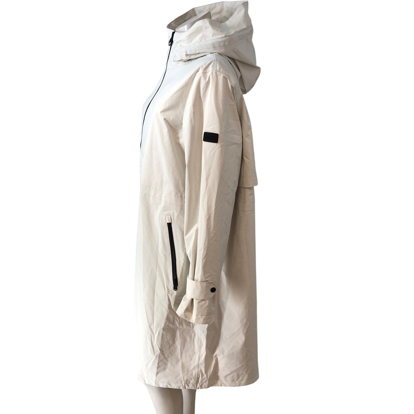 Barbour International Longline Kyra Waterproof Jacket Size 18 Women's Cream
