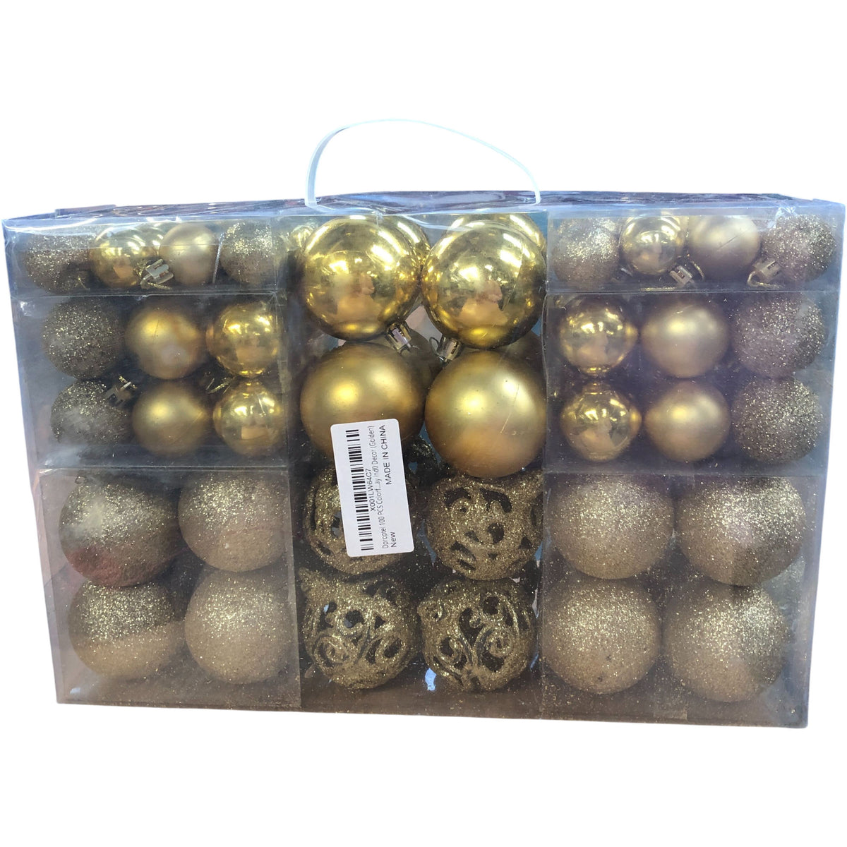 Golden Christmas Ornament Decorations Set 100 Pieces Ball Bundle