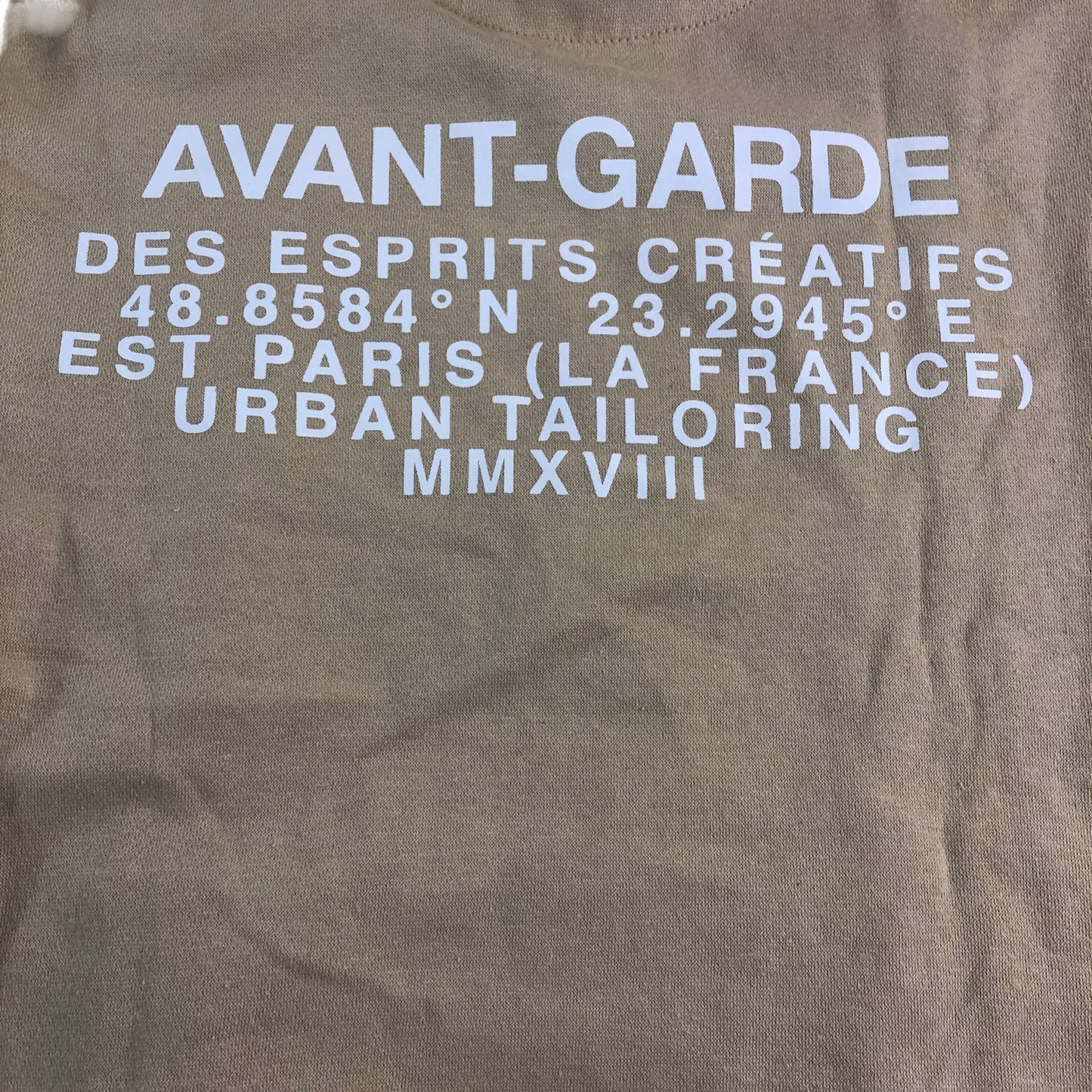 AVANT GARDE Hoodie UK L Casual Cotton Blend Beige Pullover Sweatshirt