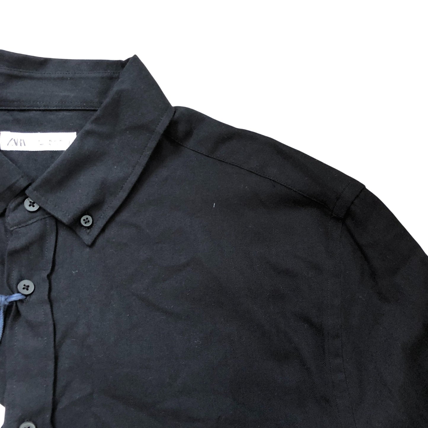 ZARA Men's Black Shirt Size XL Cotton Long Sleeve Casual Top