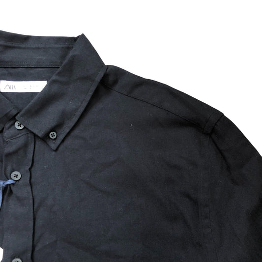 ZARA Men's Black Shirt Size XL Cotton Long Sleeve Casual Top