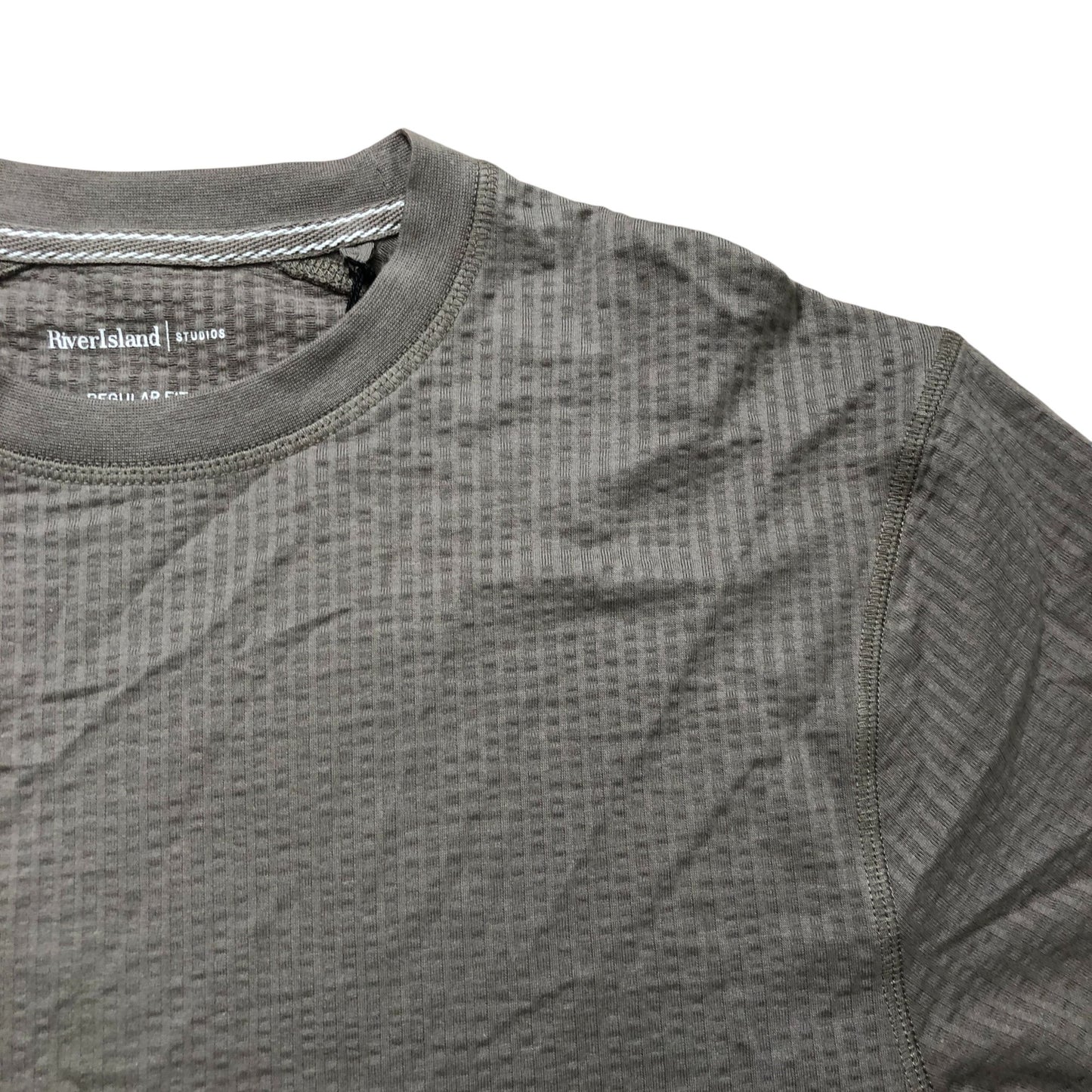 River Island Studios T-Shirt Size S Men's Regular Fit Short Sleeve Grey