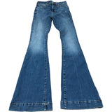 Flare High Rise Jeans Women's Blue Denim Vintage Style