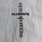 AllSaints Knox SS Crew T-Shirt M Men's White Graphic Print Oversized Fit