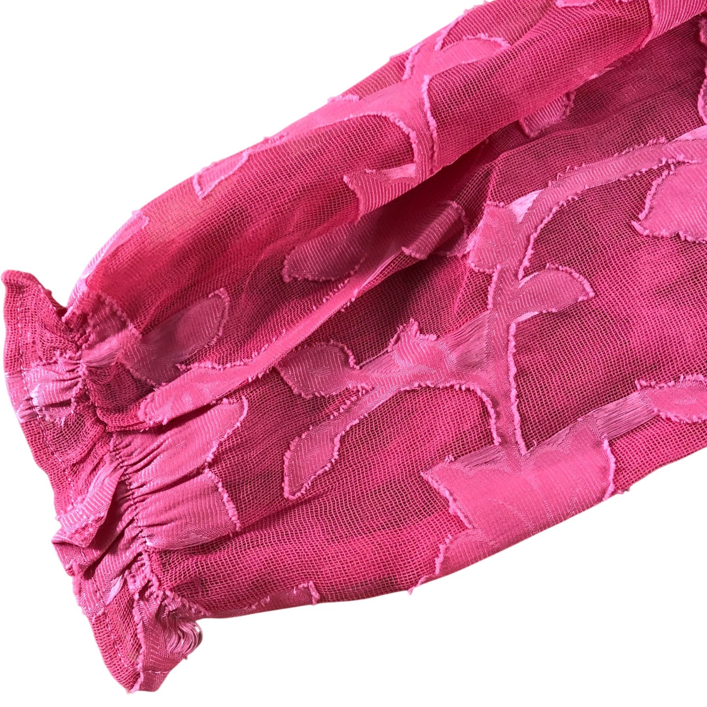 Girls Pink Floral Long Sleeve Dress Ruffle Hem 10 Years