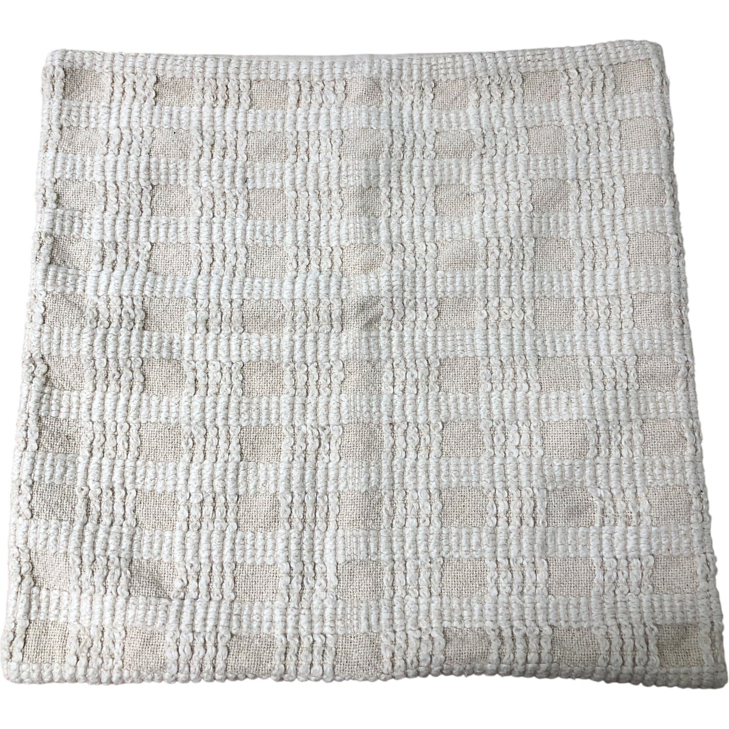 Textured Cream Cotton Pillowcase Cushion Cover Soft Home Decor 18.5 x 18.5"