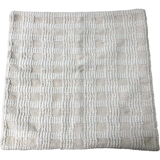 Textured Cream Cotton Pillowcase Cushion Cover Soft Home Decor 18.5 x 18.5"