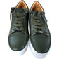 Moda Green Leather Trainers UK7 Women's Stylish Zip Detail Sneaker