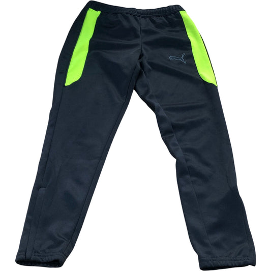 Puma Activewear Trousers Black Neon Yellow Jogging Pants Size XS
