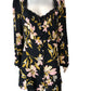 RIVER ISLAND Floral Mini Dress UK14 Women's Long Sleeve Lace Detail Black