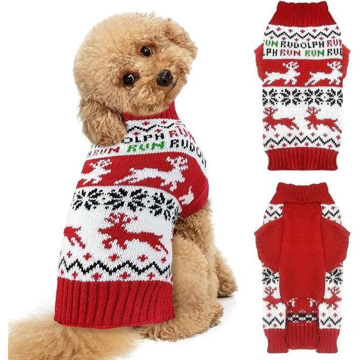 Christmas Run Rudolph Reindeer Pet Sweater XS