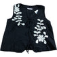 Women's Size 6 Black Floral Embroidered Vest Top