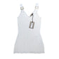 River Island White Ribbed Strappy Tank Top XS Women's Elegant Casual Style