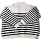 Bonnie Cardi Women's Striped Knit Cardigan Ivory Multi Soft Wool