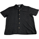 River Island Snakeskin Print Short Sleeve Shirt Size L Men's Black Casual Top
