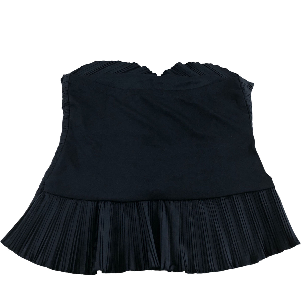 Pleated Strapless Top UK Medium Women's Black Pleated