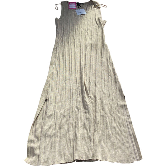 River Island Petite Edit Ribbed Maxi Dress Size 12 Women's Gold