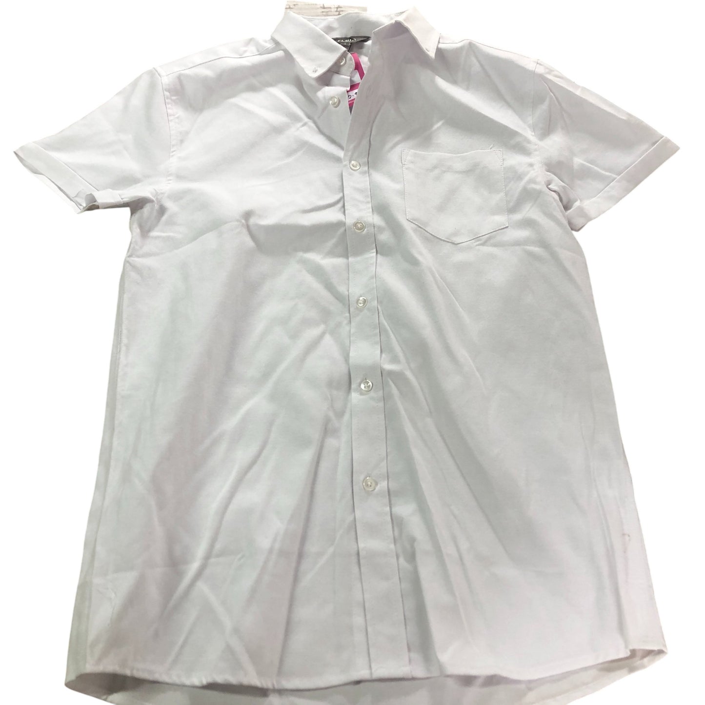 Fluid Short Sleeve Shirt Men's Casual White Cotton Blend Top Small