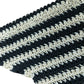Macrame Sling Striped Shoulder Bag Women's Casual Tote Bag Black Cream