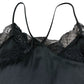 River Island Black Lace Trim Camisole Top UK8 Women's V Neck