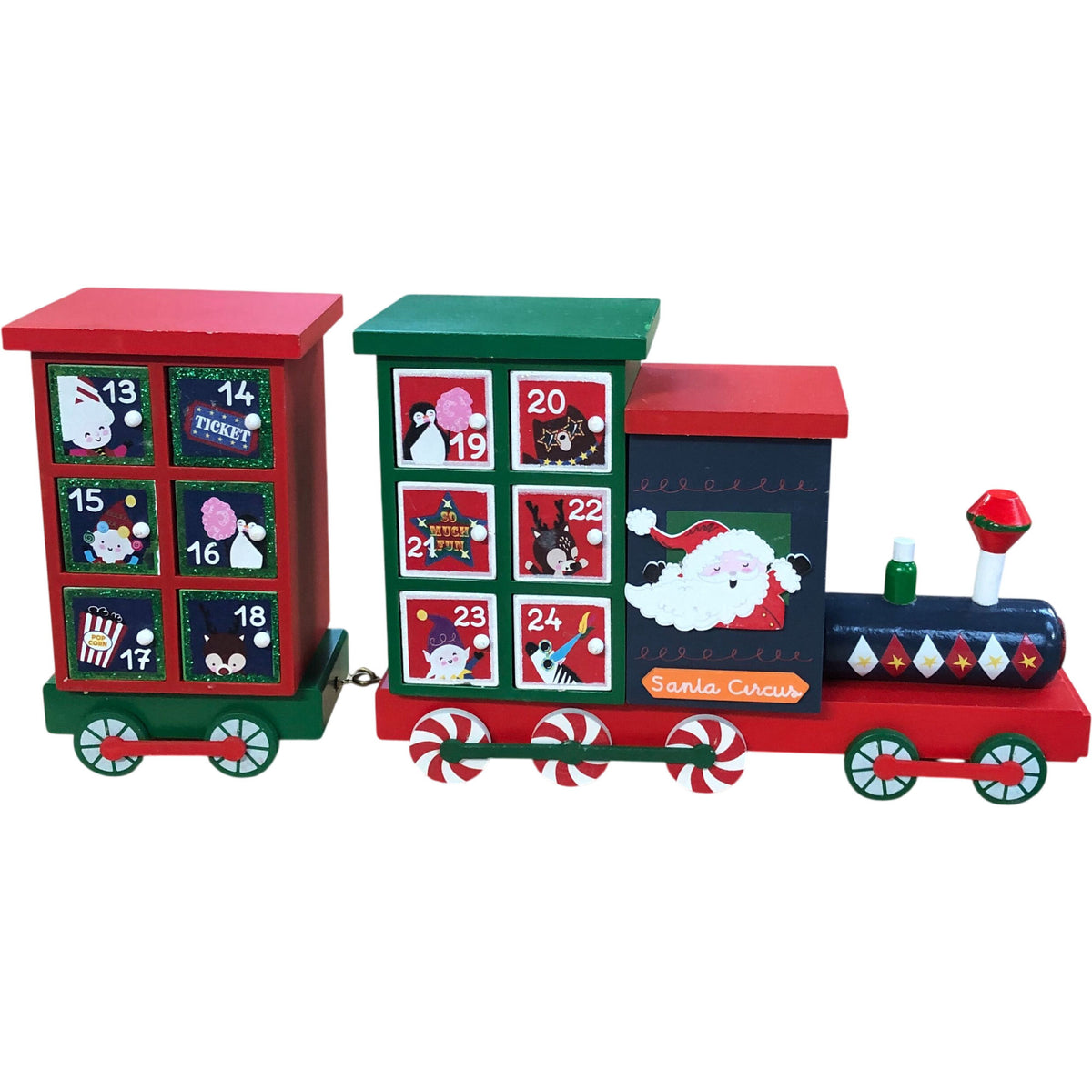 Wooden Advent Calendar Train Decoration Christmas Countdown