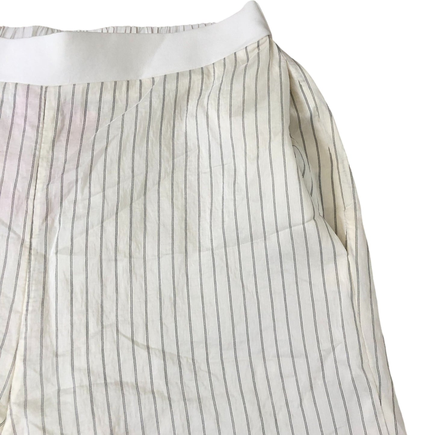 Lined Striped Trousers UK Size 8 Women's Casual Comfort Wide Leg