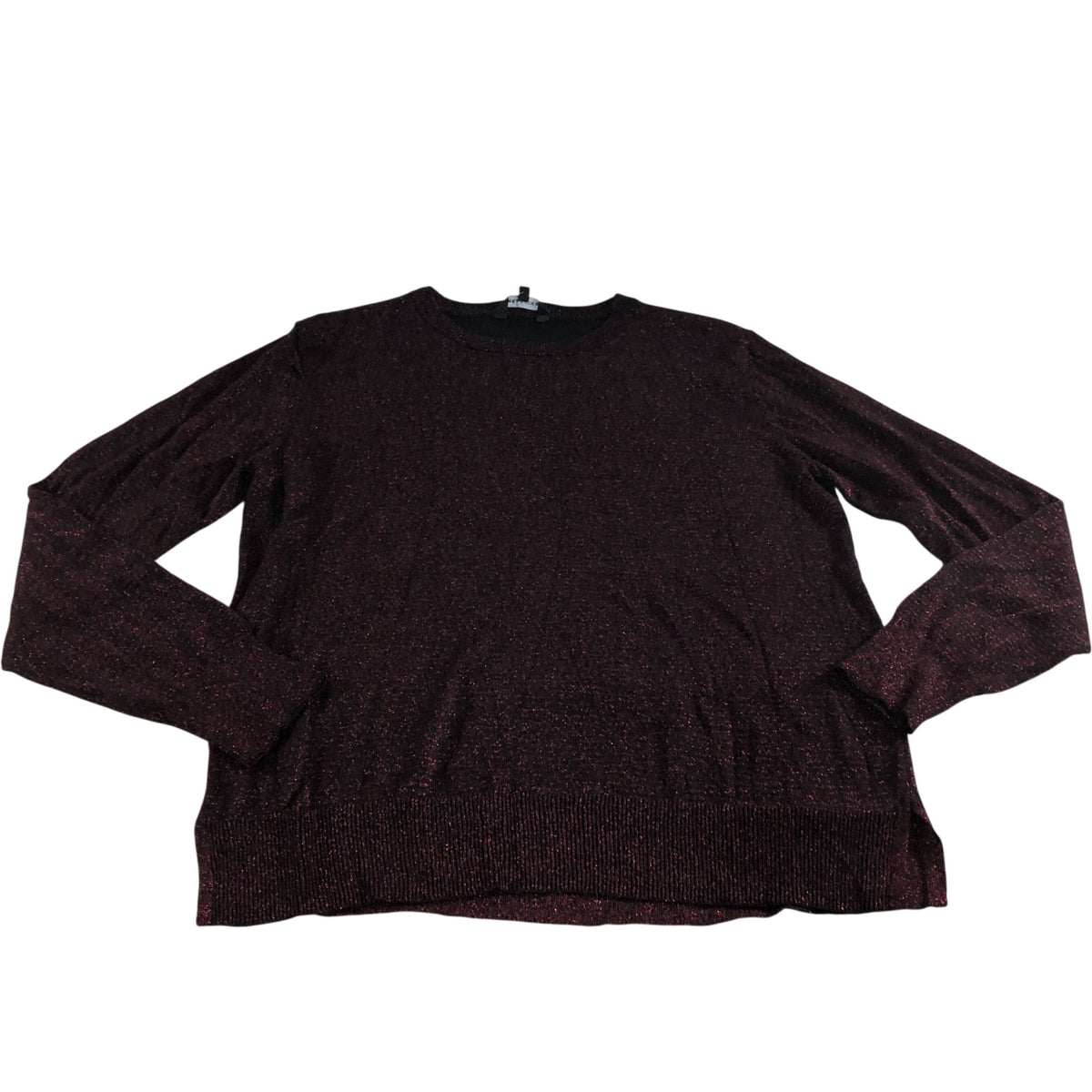 Long Sleeve Sweater Size 12 Women's Black and Red Sparkle Knit