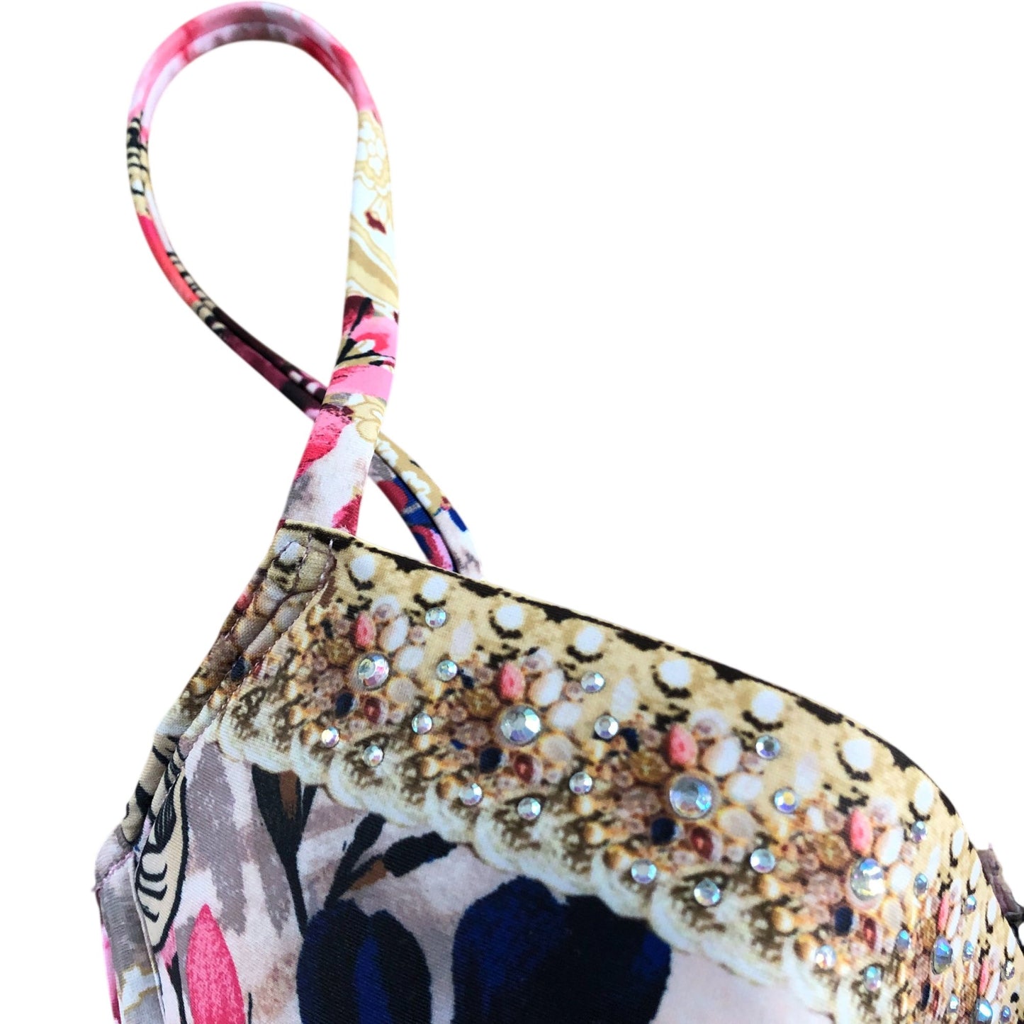 River Island Floral Print Bra UK8 Women's Padded Pink