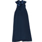 River Island Navy Evening Dress Satin Bow Detail
