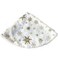 Faux Fur Christmas Tree Skirt Snowflake Design White Gold 34"