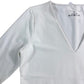 Branded Long Sleeve Top Women's White V Neck Stretch Material Size 12