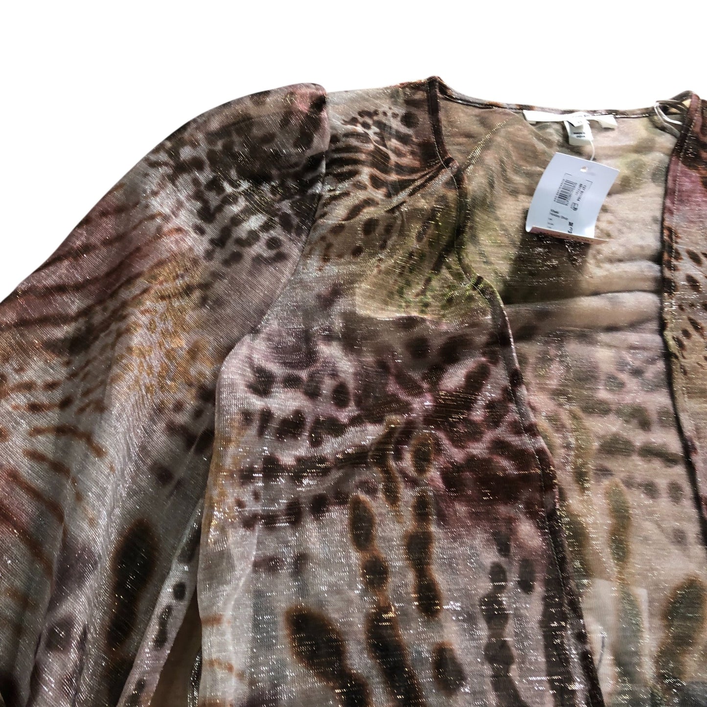 River Island Women's Kaftan Cardigan UK M Brown Multi Animal Print
