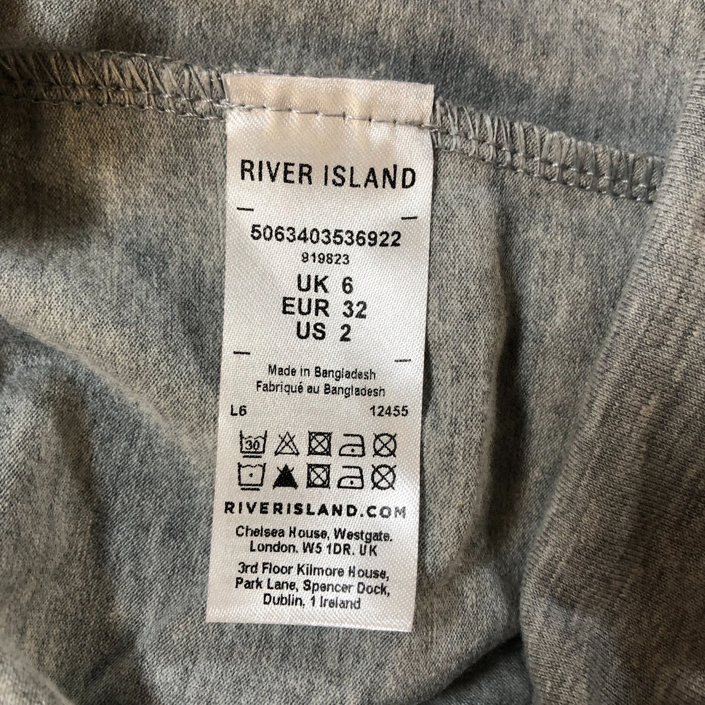 River Island Relaxed Shorts UK6 Women's Grey Casual Cotton Blend Stretch