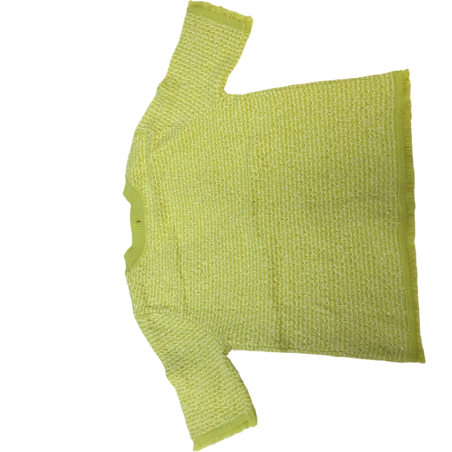 River Island Women's Cardigan Size 6 Lemon Yellow Short Sleeve Knitted Top