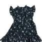 River Island Mini Floral Print Blouse Size S Girls Black Polka Dot Ruffle Sleeve