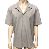 River Island Button Up Shirt Men's Short Sleeve Check Pattern Size XXL Grey