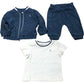 River Island Outfit Set 0-3 Months Zip Jacket T-Shirt Joggers Blue Check