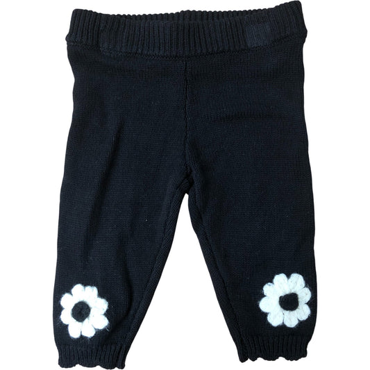 River Island Black Leggings 3-6 Months Baby Flower Design Soft Comfortable